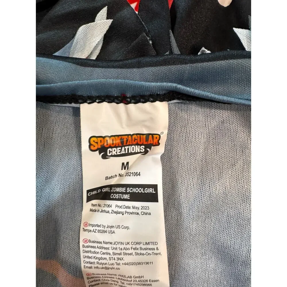Spooktacular Creations Zombie Schoolgirl Costume Girls Medium 8-10 Halloween NEW